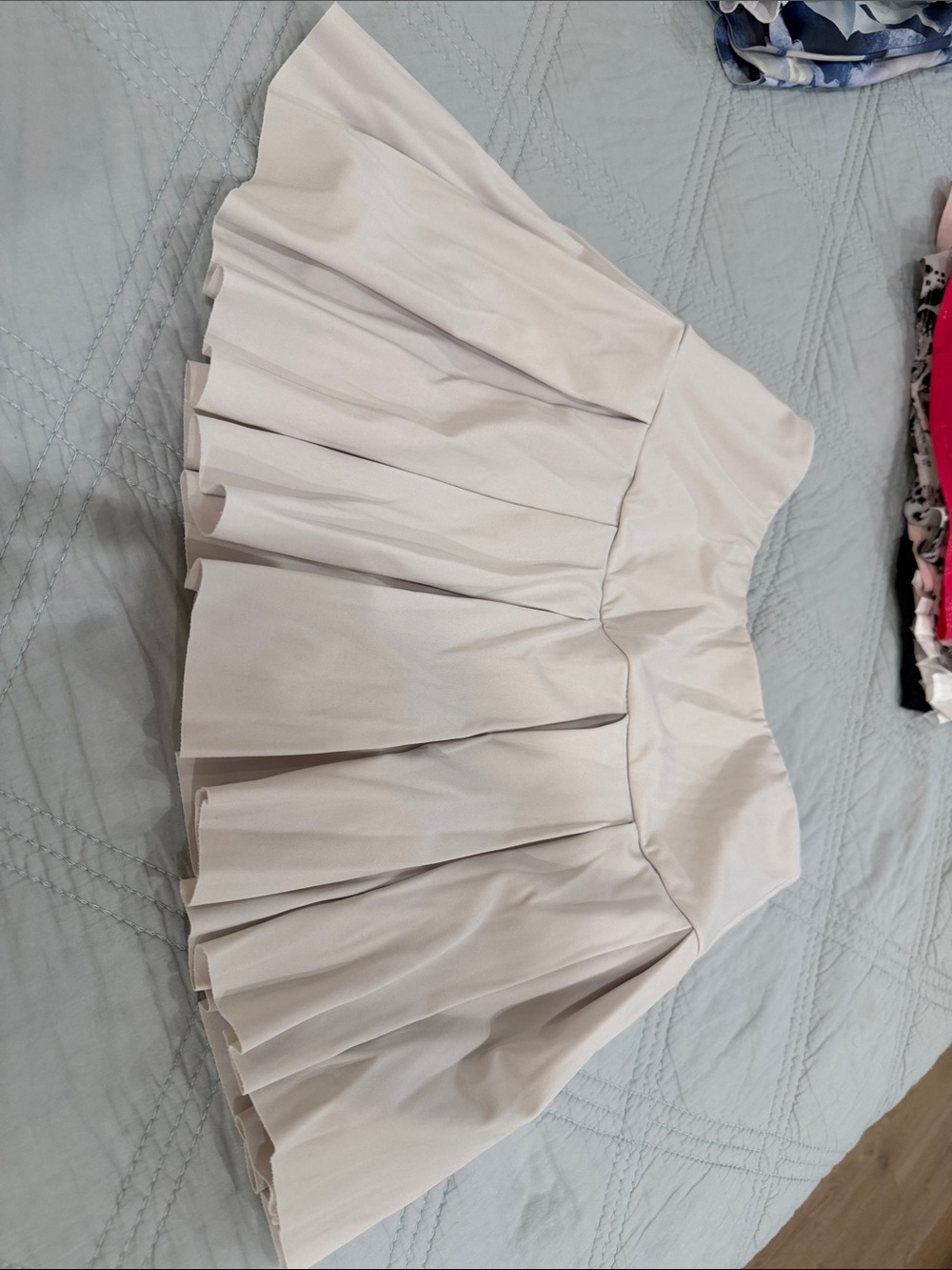 Boss Cream Pleated Skater Skirt